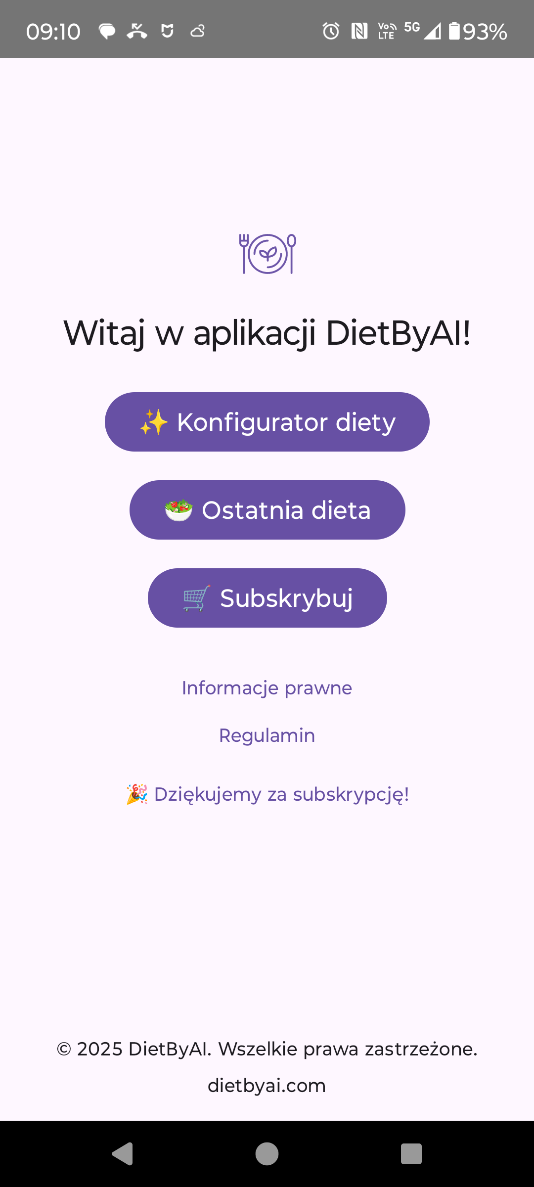 Ekran główny aplikacji